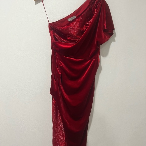 asos velvet one shoulder dress ASOS LUXE one shoulder velvet mini dress with bow detail in burgundy